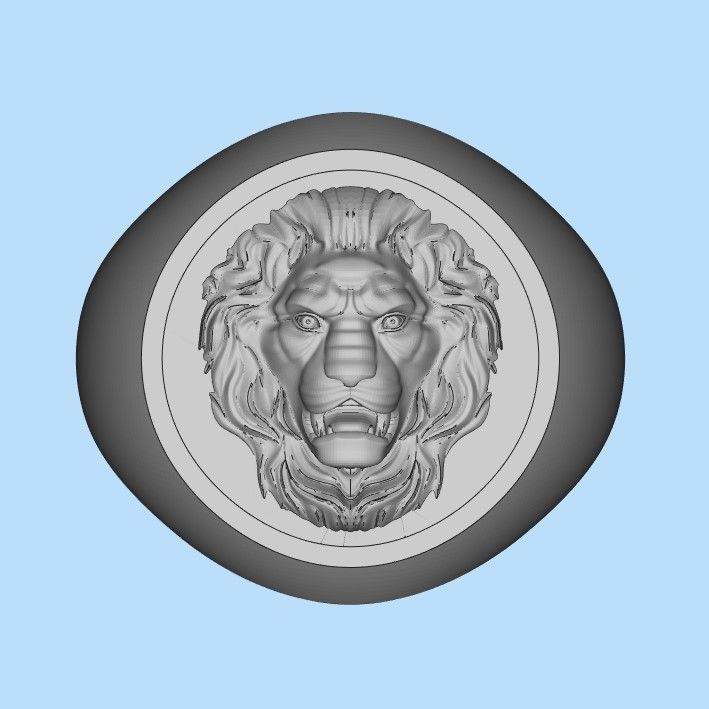 Ring design with lion 3dm stl 3D print model 3D print model_20
