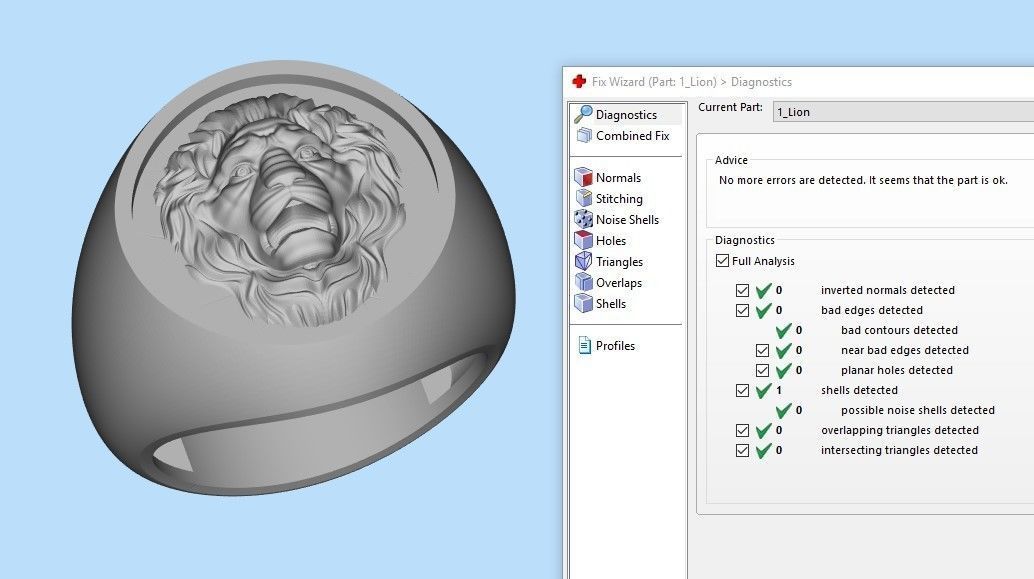 Ring design with lion 3dm stl 3D print model 3D print model_21