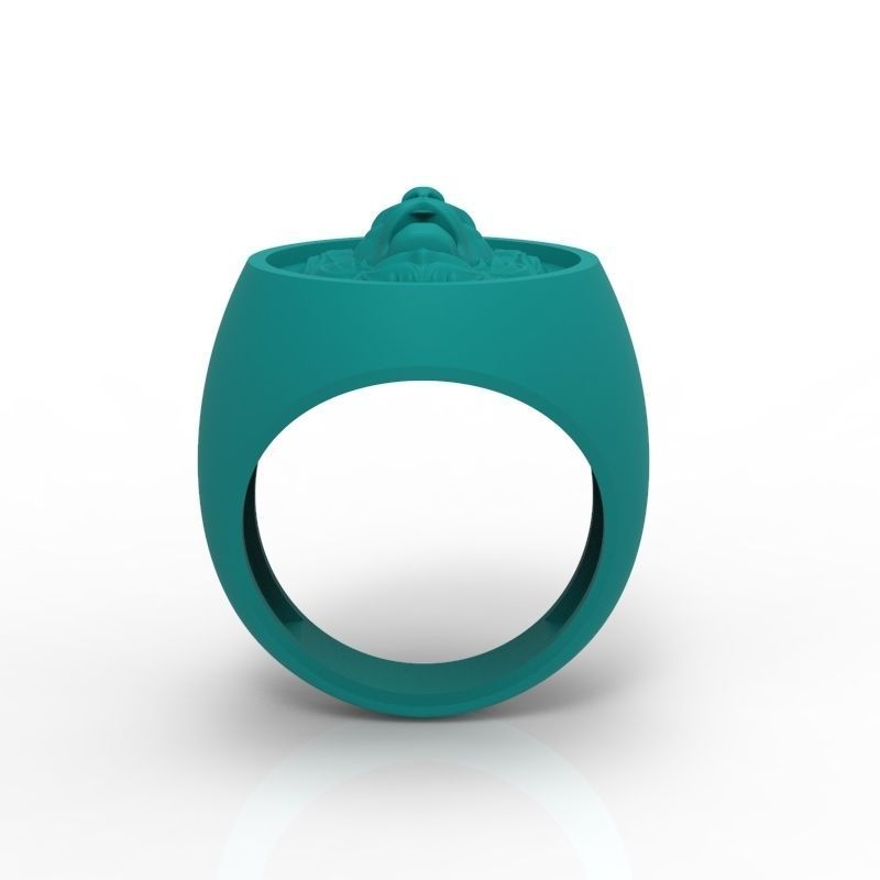 Ring design with lion 3dm stl 3D print model 3D print model_10
