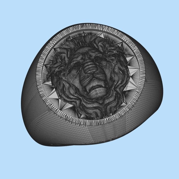 Ring design with lion 3dm stl 3D print model 3D print model_18
