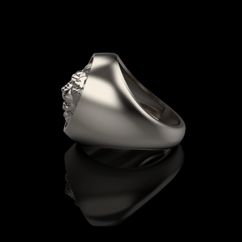 Ring design with lion 3dm stl 3D print model 3D print model_4