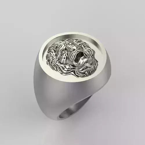 Ring design with lion 3dm stl 3D print model 3D print model