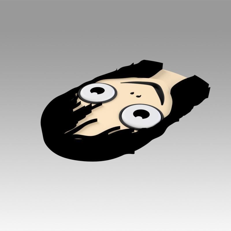 Momo horror ghost bird head 3D model_6