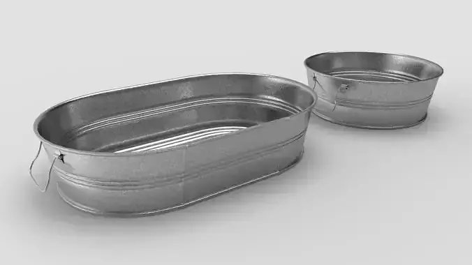 Metal Tubs - Round and Oval 3D model