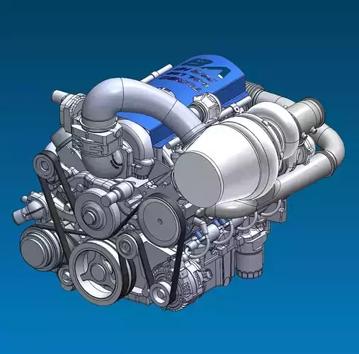 Supercar System Powertrain Assembly Stage 2 Free 3D model