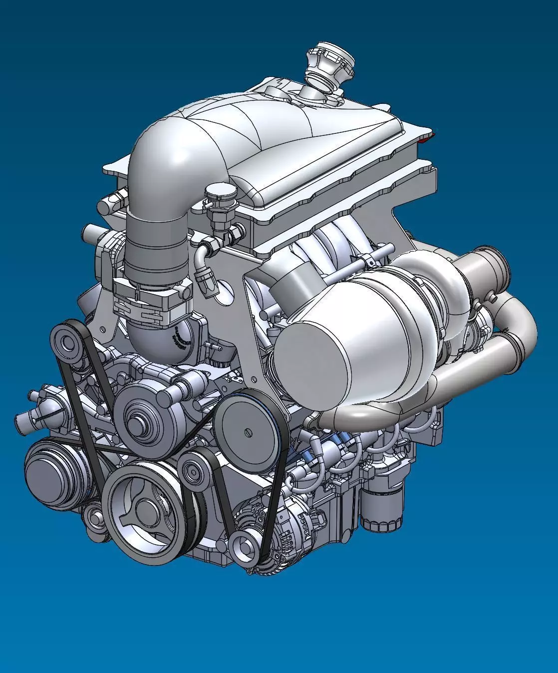 Supercar System Powertrain Assembly Stage 3 Free 3D model_0