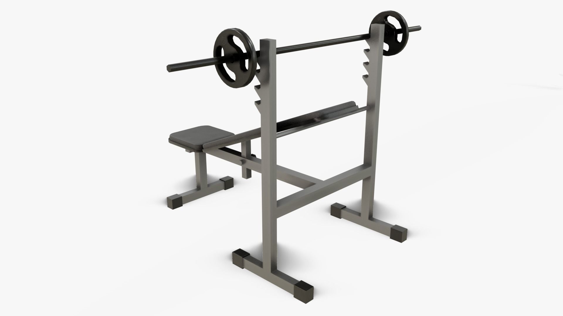 Gym Equipments Low-poly 3D model_13