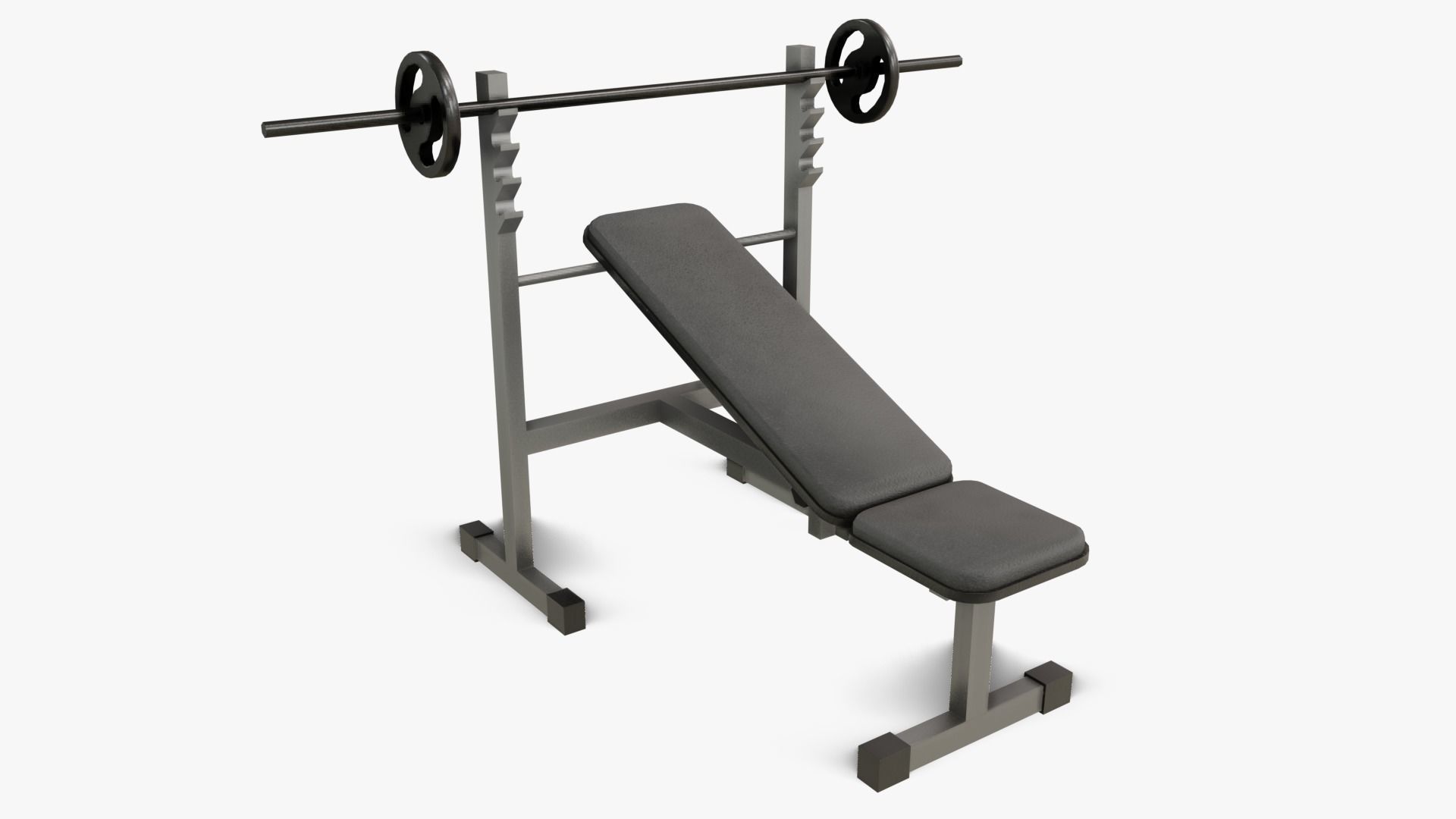 Gym Equipments Low-poly 3D model_12