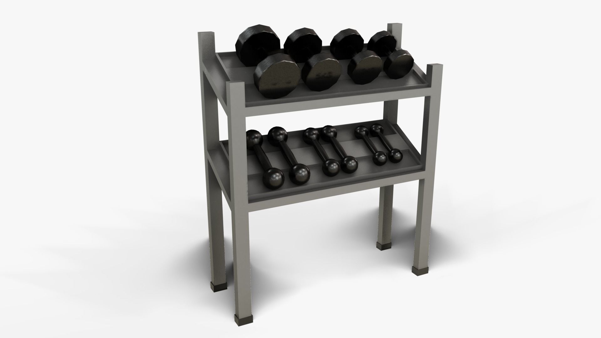 Gym Equipments Low-poly 3D model_37