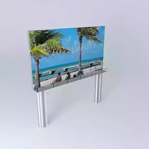 Bilboard headboard with metal legs