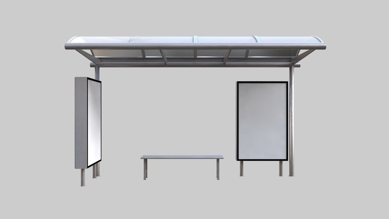Bus Stop 3D model_1