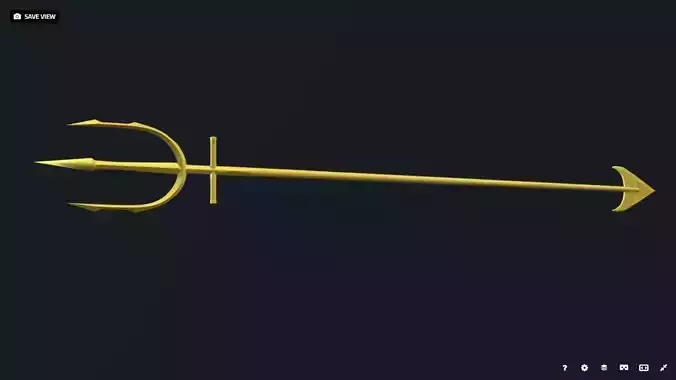 Trident of Neputne - Aquaman Low-poly 3D model