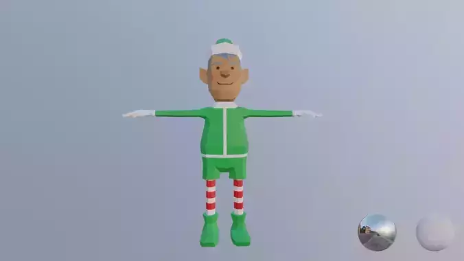 Elf low poly christmas Low-poly 3D model