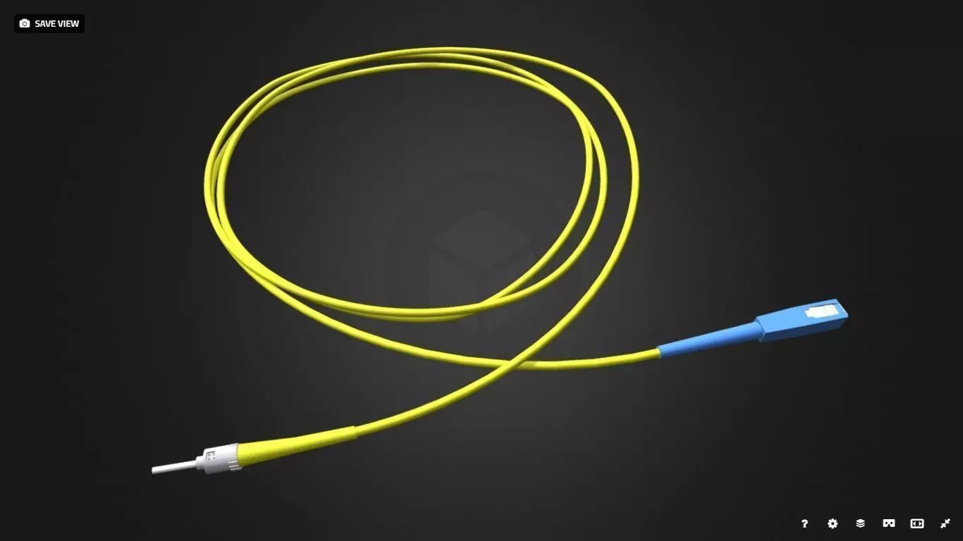 Fiber Optic With Connector Low-poly 3D model_0