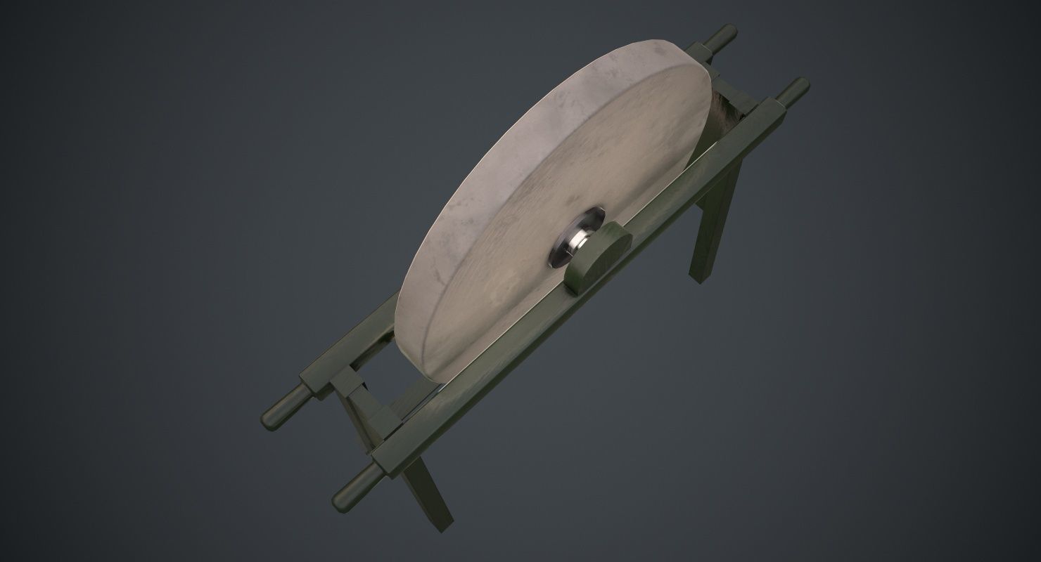 Grindstone 1A Low-poly 3D model_2