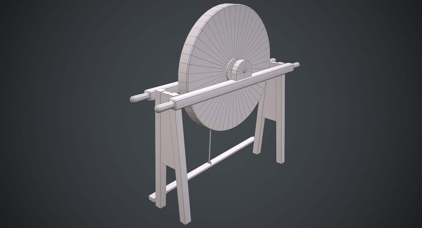 Grindstone 1A Low-poly 3D model_6