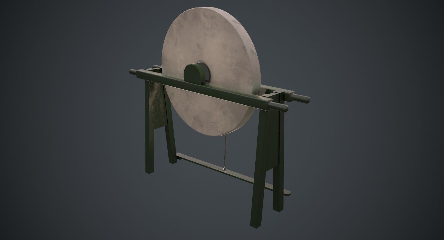 Grindstone 1A Low-poly 3D model_1