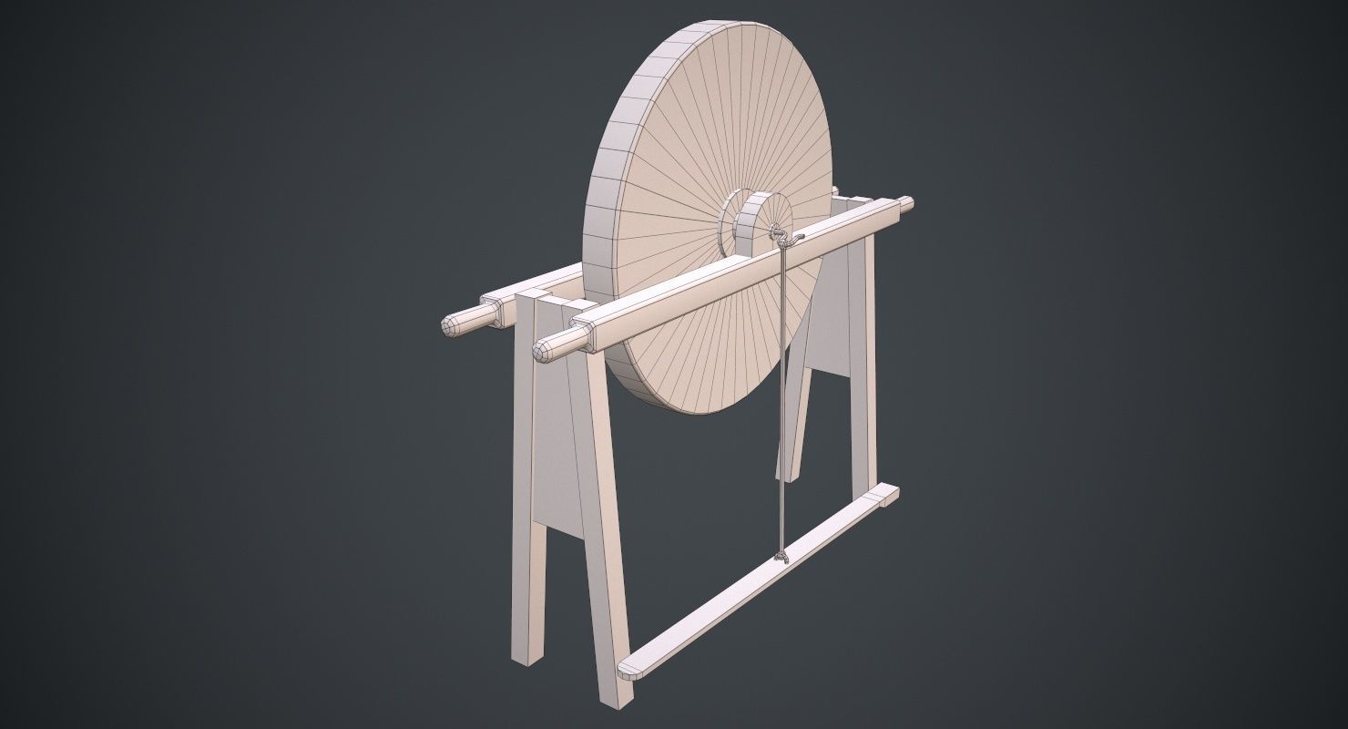 Grindstone 1A Low-poly 3D model_5