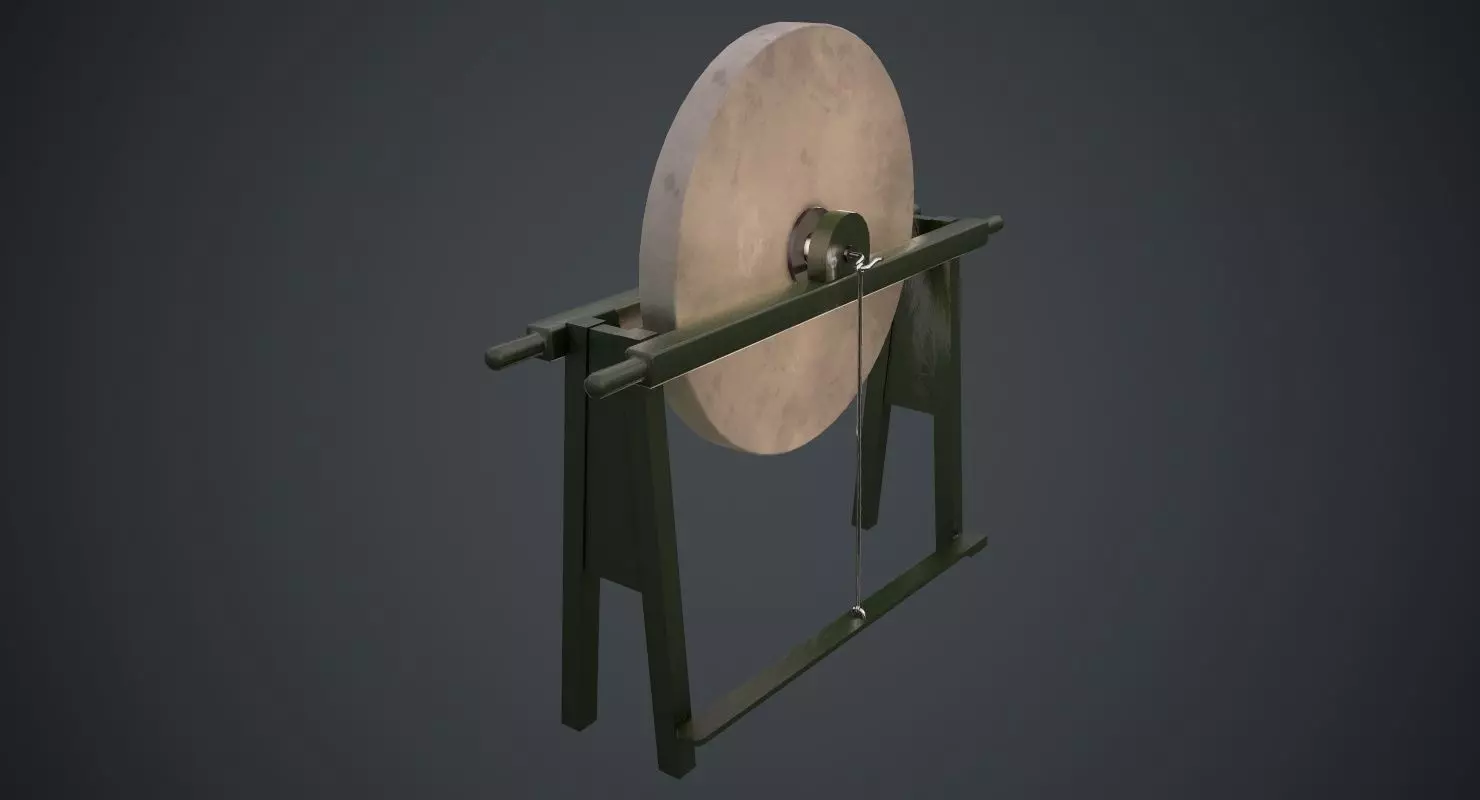 Grindstone 1A Low-poly 3D model_0