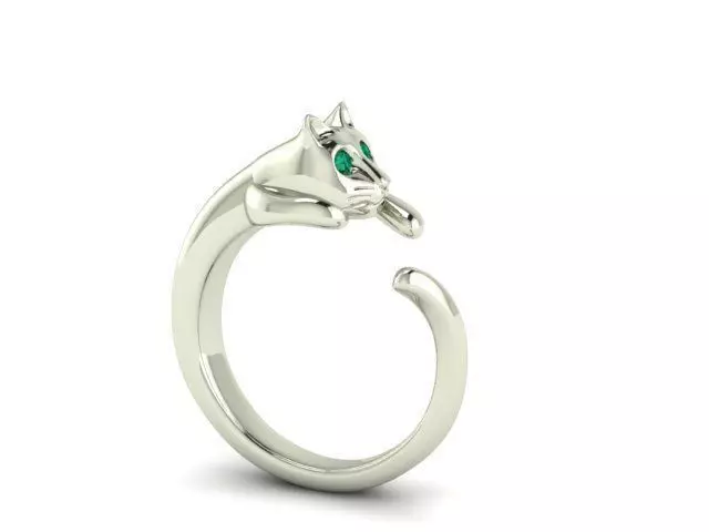 ringfox emerald cat ring 3D print model