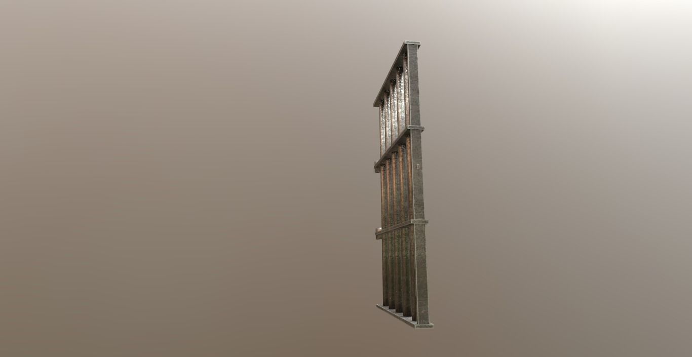 Modular Prison Bars PBR Jail Bars Low-poly 3D model_6