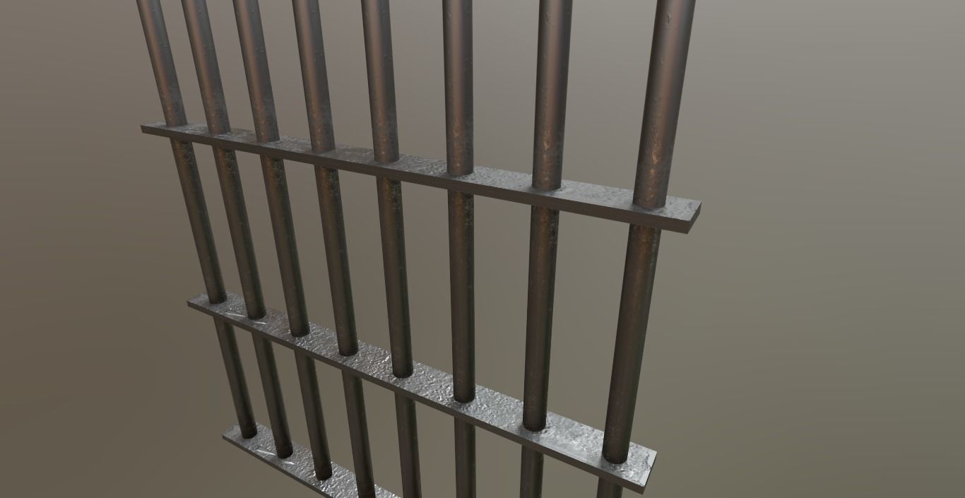 Modular Prison Bars PBR Jail Bars Low-poly 3D model_9