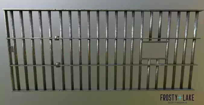 Modular Prison Bars PBR Jail Bars Low-poly 3D model
