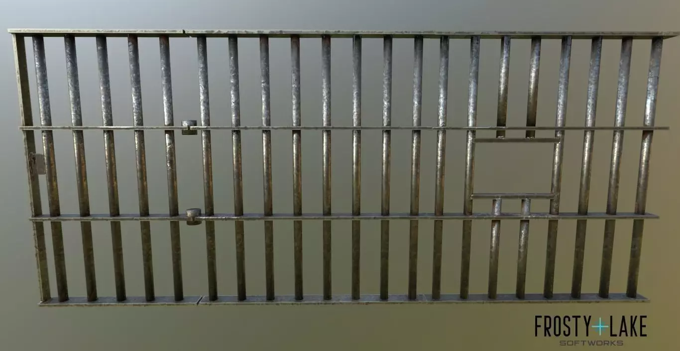 Modular Prison Bars PBR Jail Bars Low-poly 3D model_0