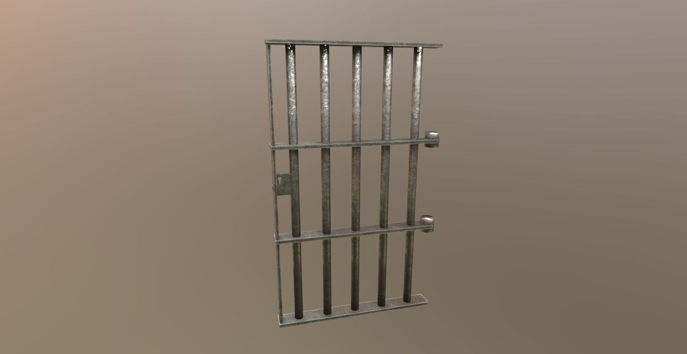 Modular Prison Bars PBR Jail Bars Low-poly 3D model_4