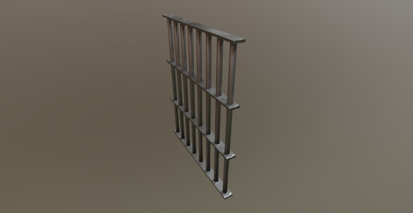 Modular Prison Bars PBR Jail Bars Low-poly 3D model_10