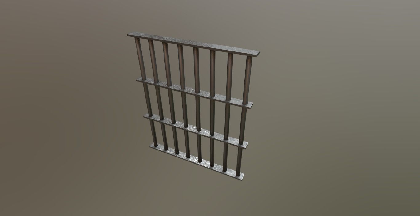 Modular Prison Bars PBR Jail Bars Low-poly 3D model_8
