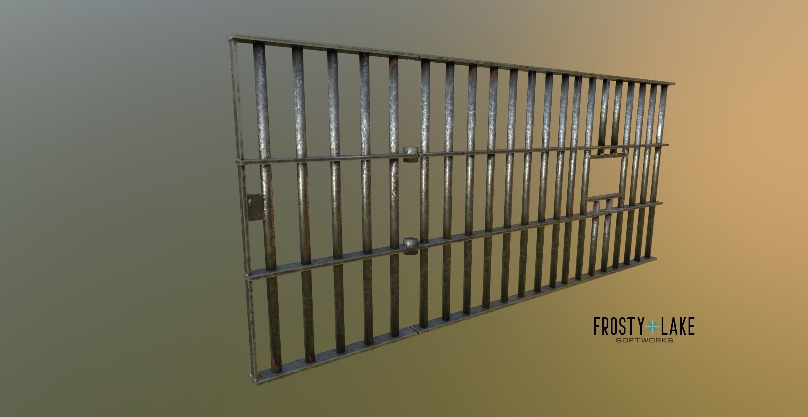 Modular Prison Bars PBR Jail Bars Low-poly 3D model_2