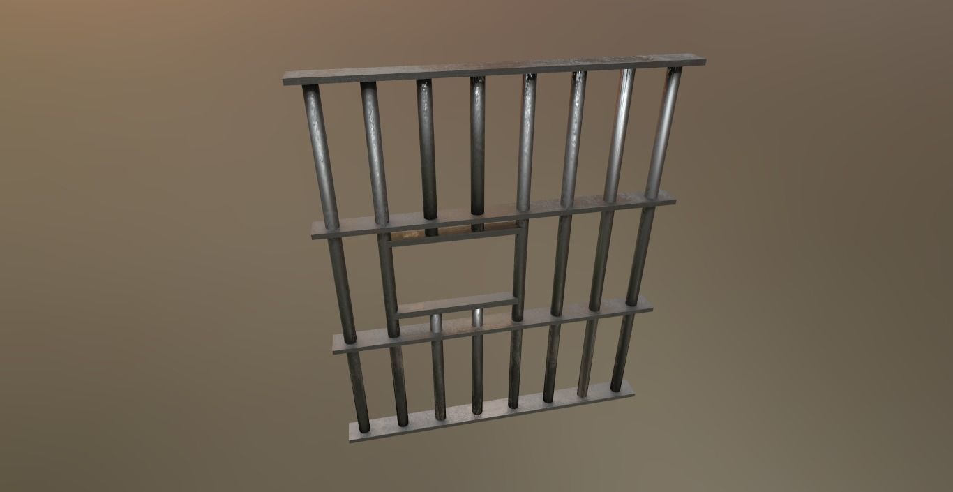 Modular Prison Bars PBR Jail Bars Low-poly 3D model_11