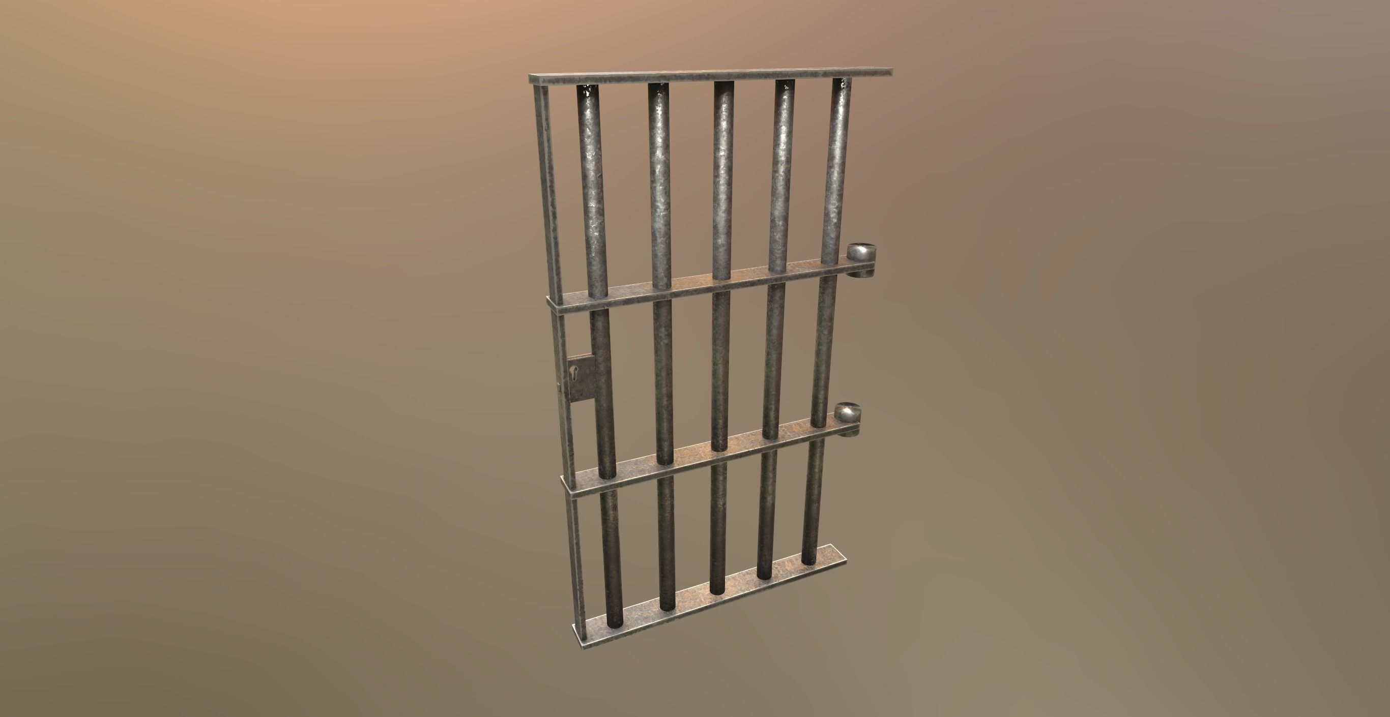Modular Prison Bars PBR Jail Bars Low-poly 3D model_7