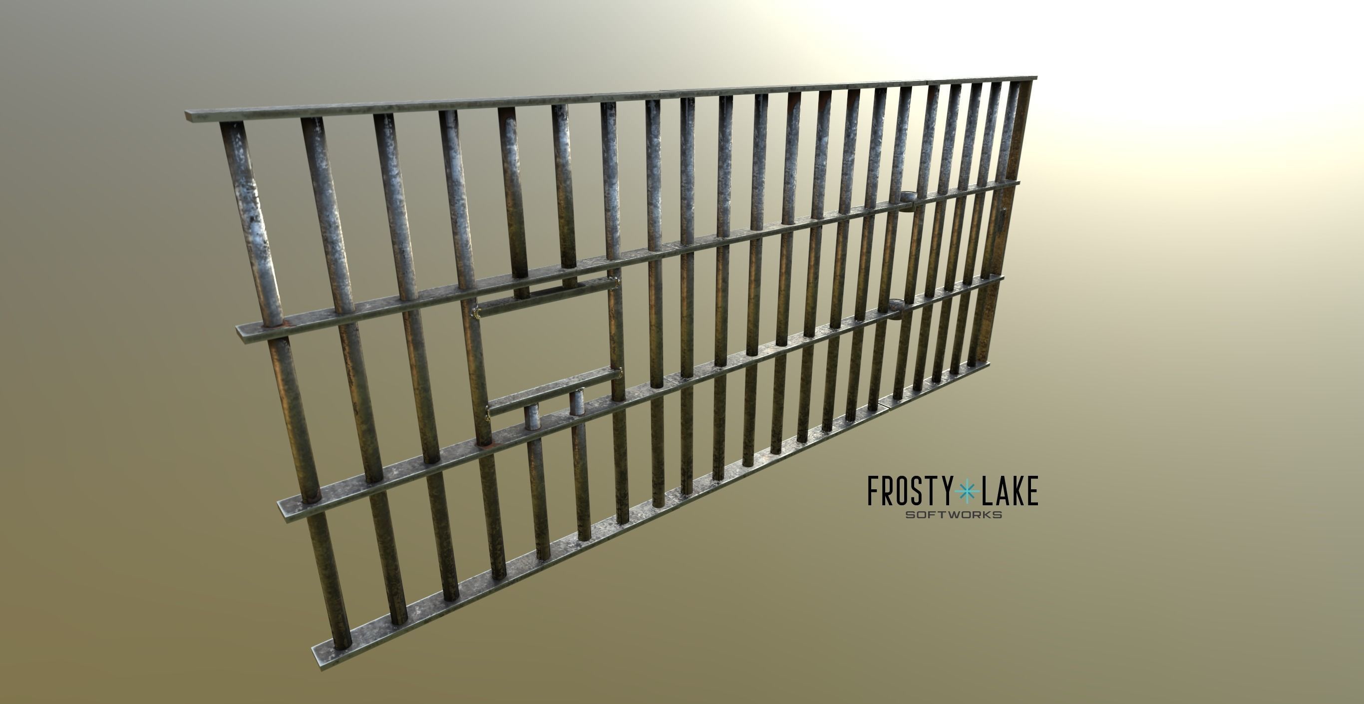 Modular Prison Bars PBR Jail Bars Low-poly 3D model_3