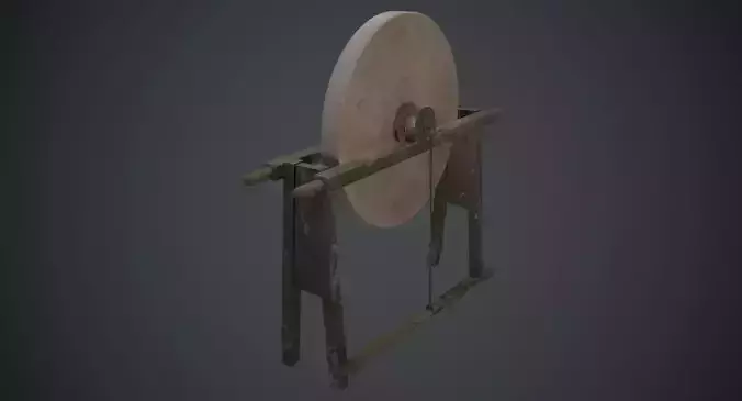 Grindstone 1B Low-poly 3D model