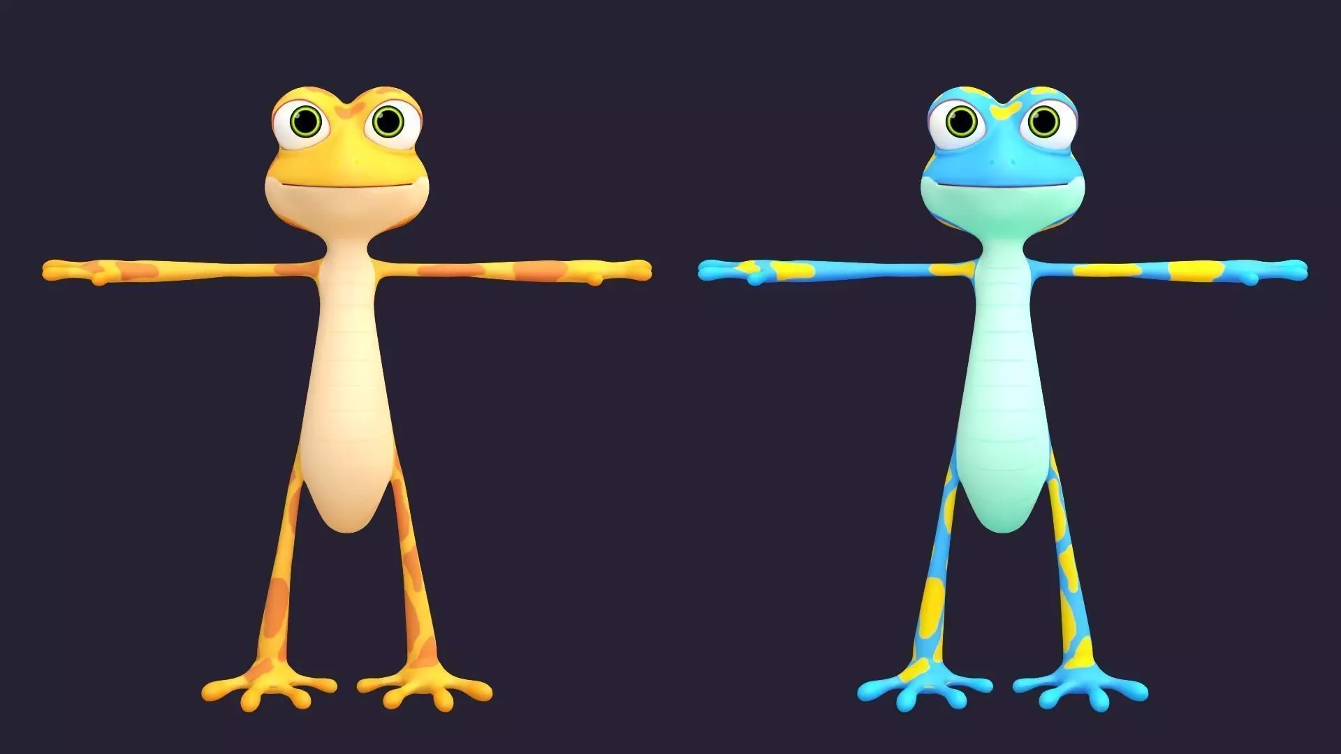 Asset - Cartoons - Character - Lizard - Hight Poly Low-poly 3D model_0