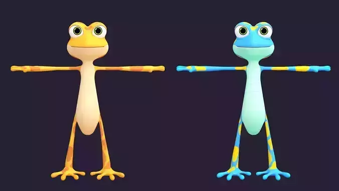 Asset - Cartoons - Character - Lizard - Hight Poly Low-poly 3D model