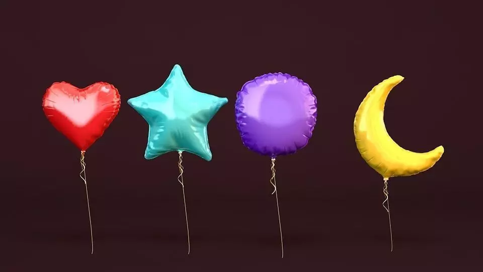 Shape File Balloons Shaped Foil Balloons 3D model | CGTrader