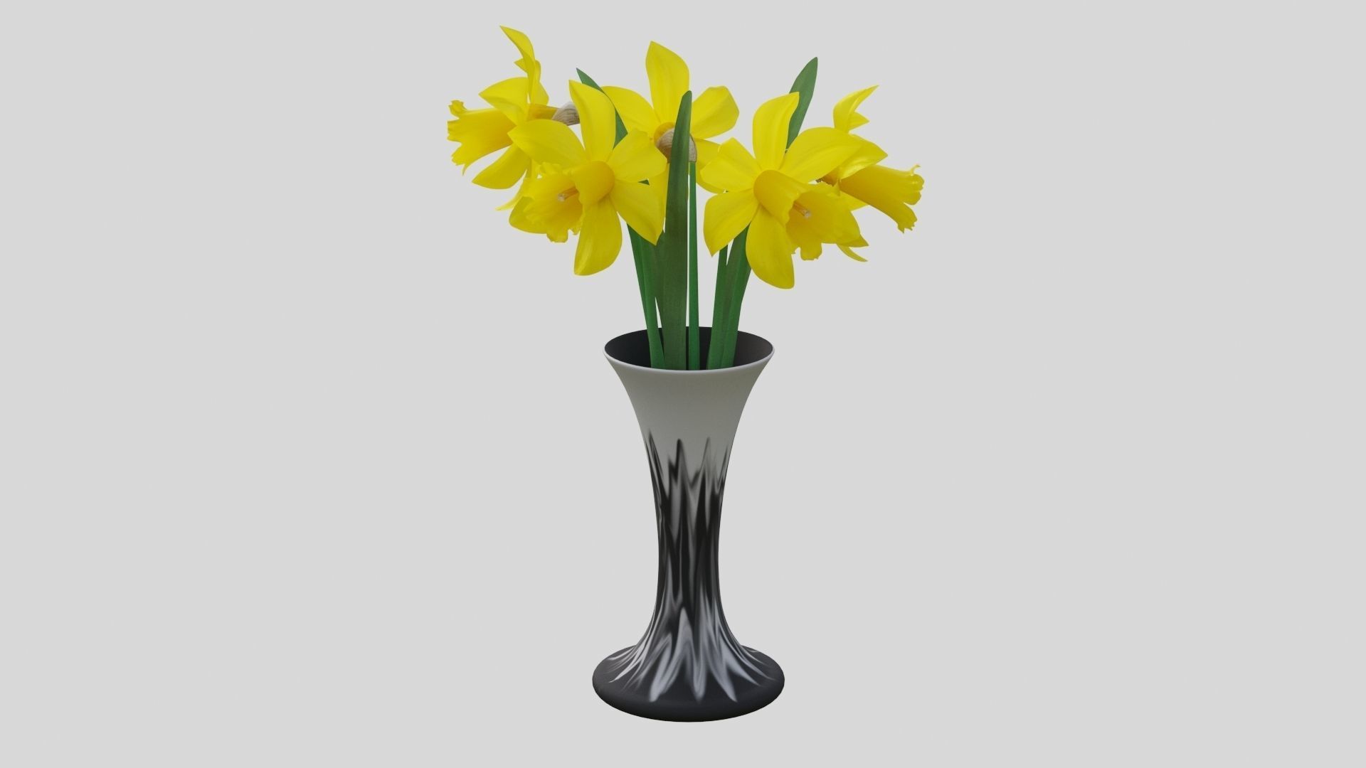 Vase and narcissus 3D model_1