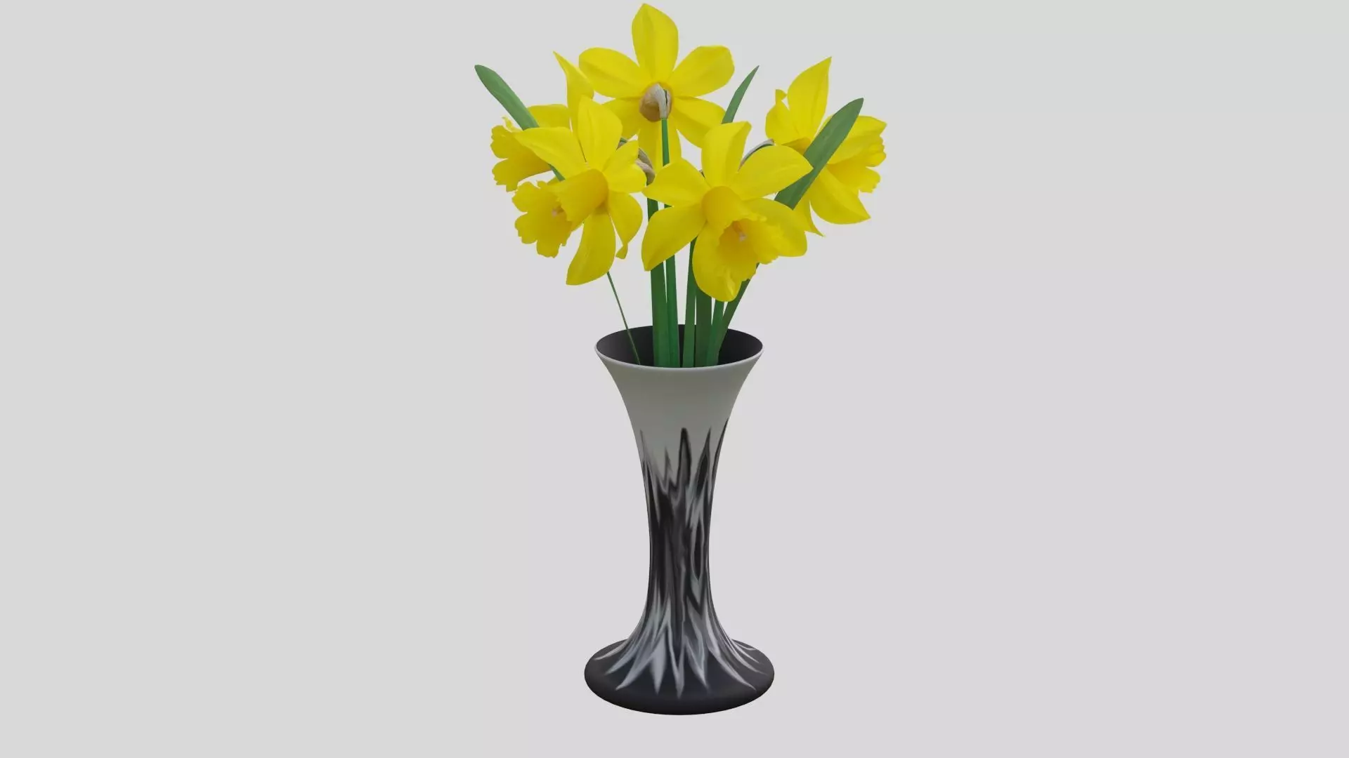 Vase and narcissus 3D model_0
