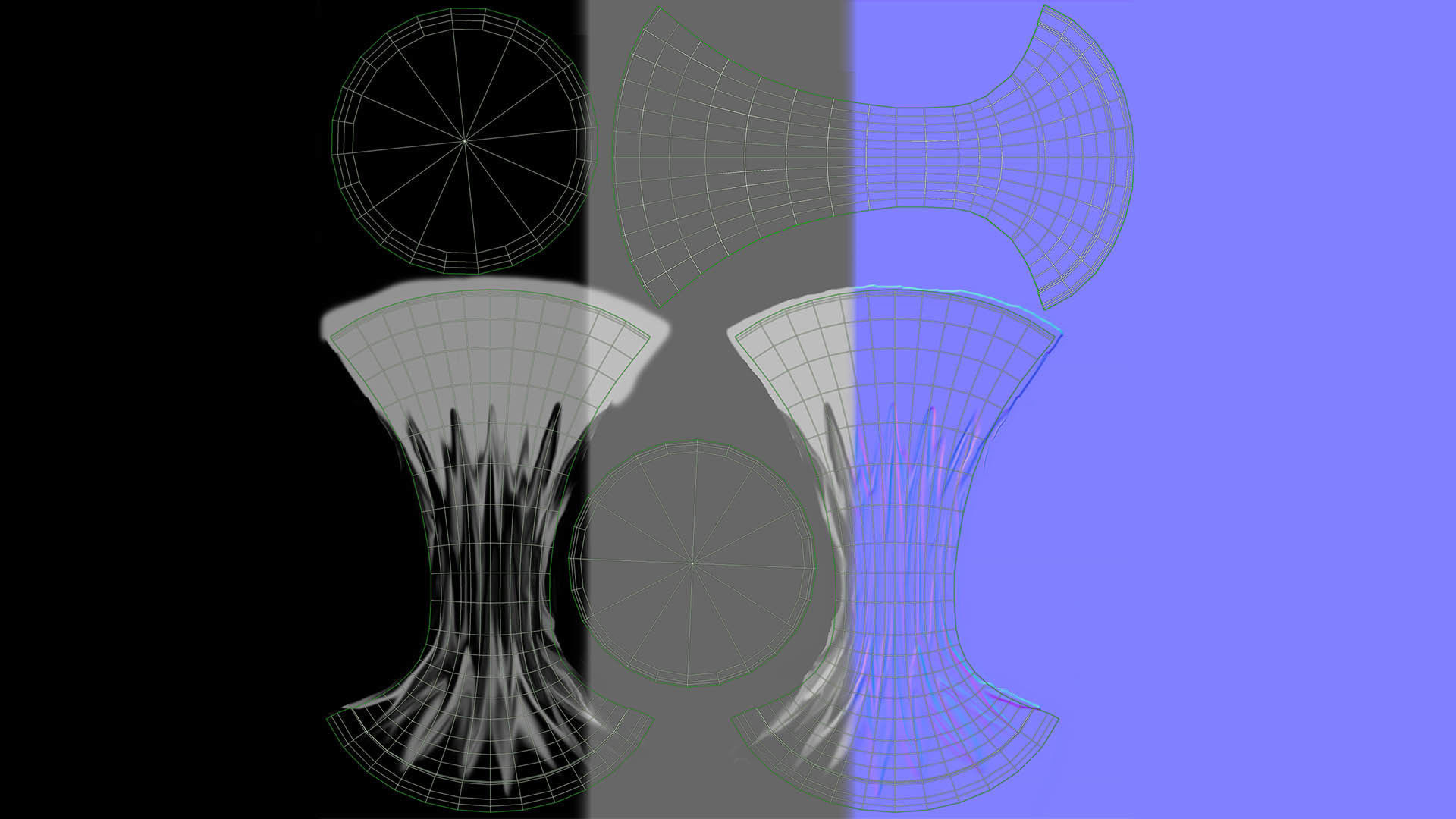 Vase and narcissus 3D model_7