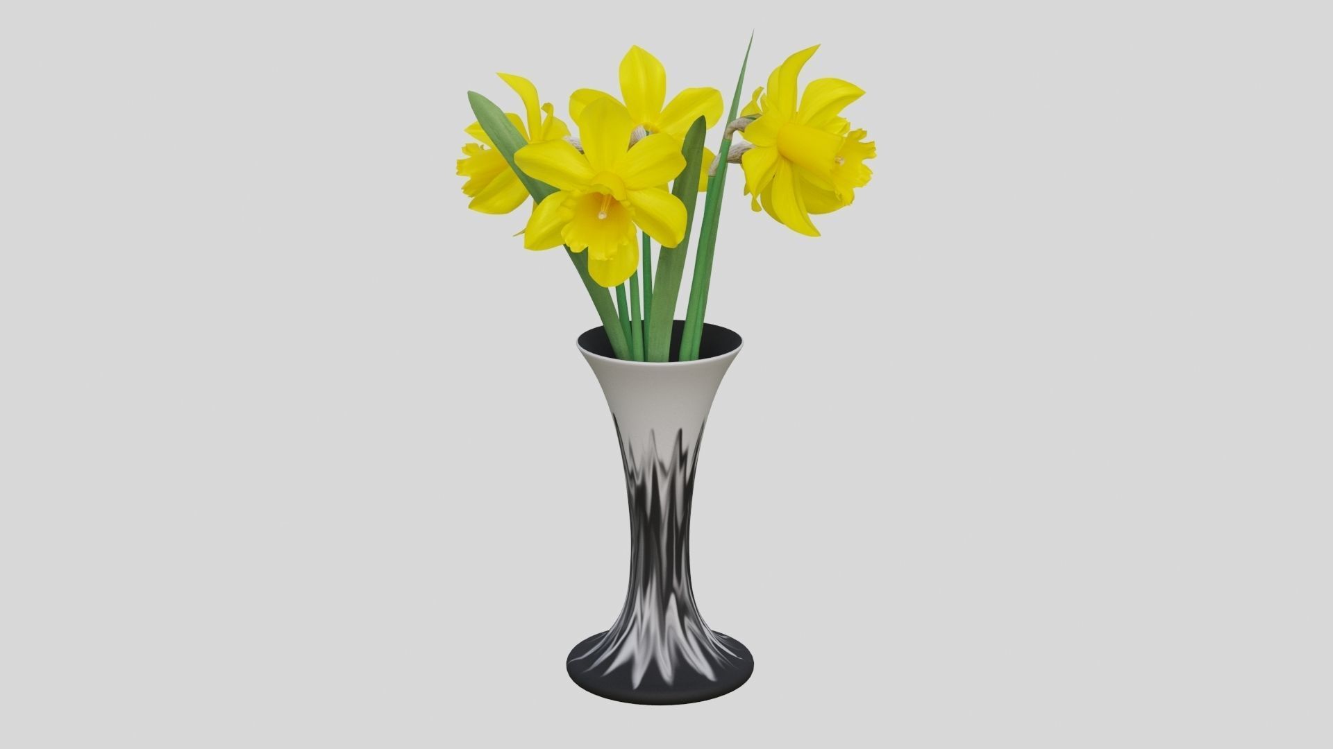 Vase and narcissus 3D model_3