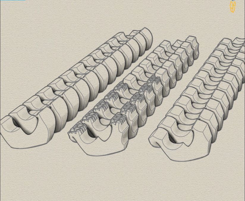 cuban chain necklace or bracelet gold diamond or silver cz STL 3D model_2