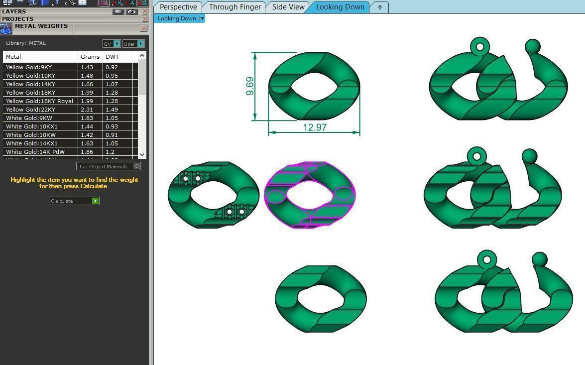 cuban chain necklace or bracelet gold diamond or silver cz STL 3D model_4