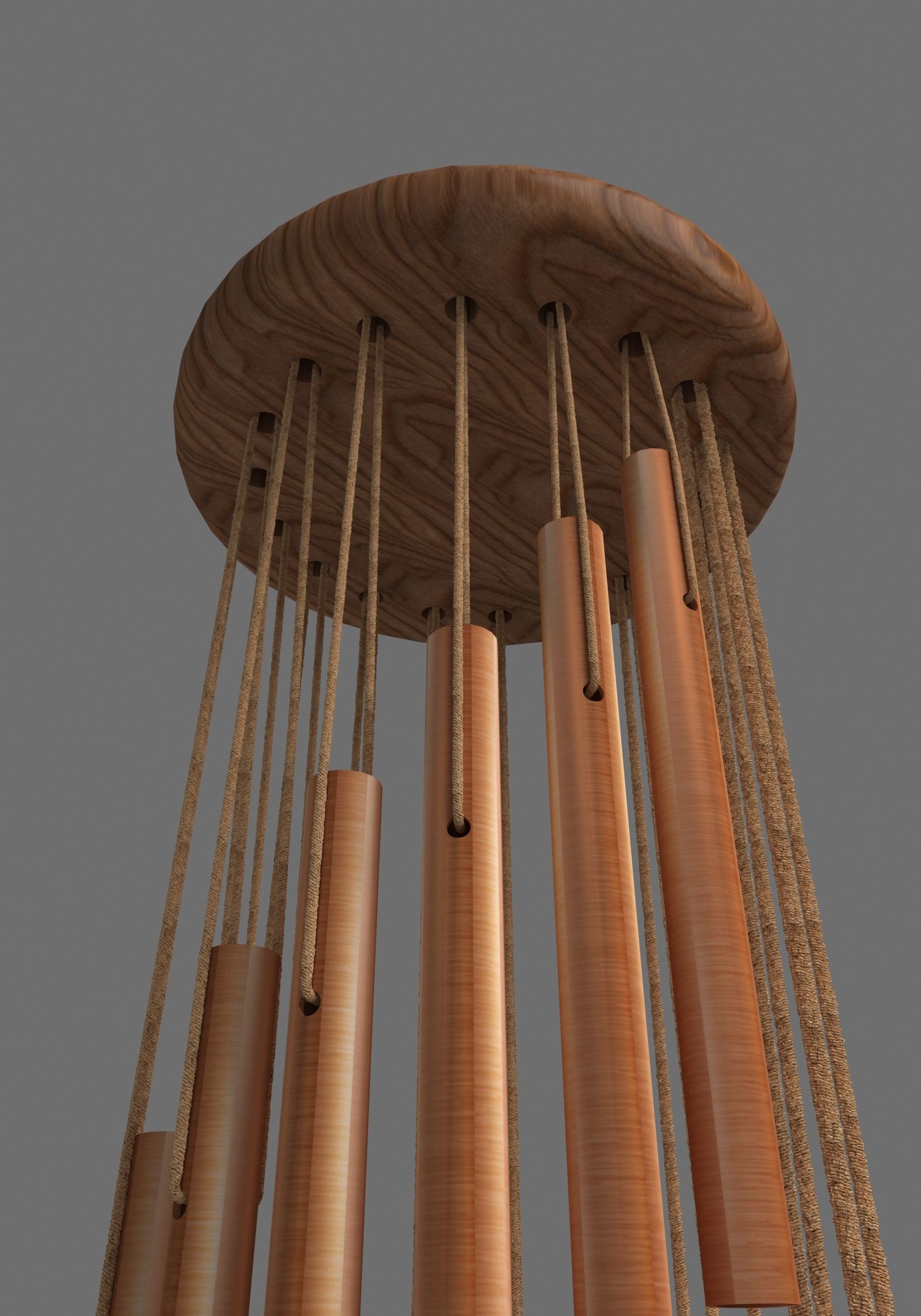 Metal Wind Chime 3D model_3