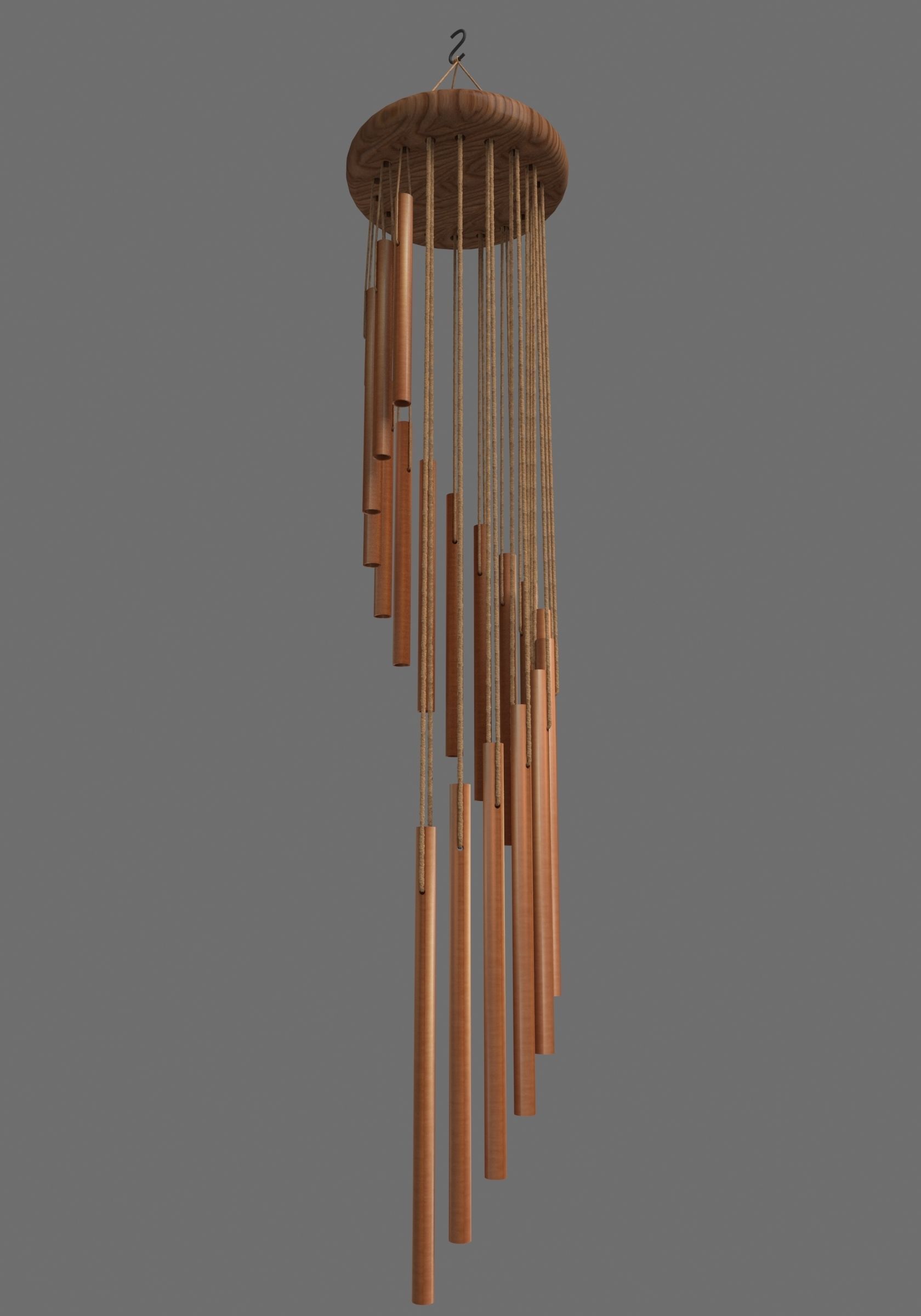 Metal Wind Chime 3D model_2
