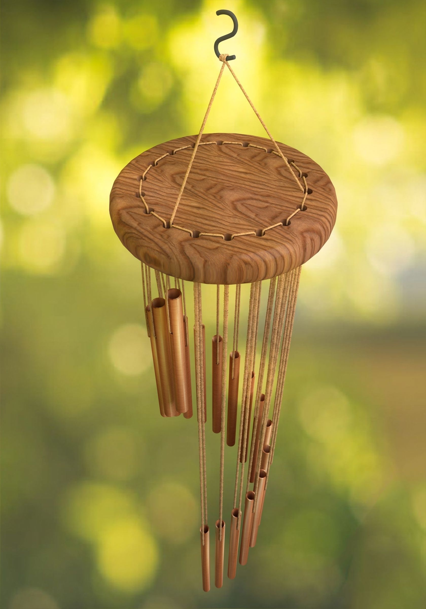 Metal Wind Chime 3D model_1