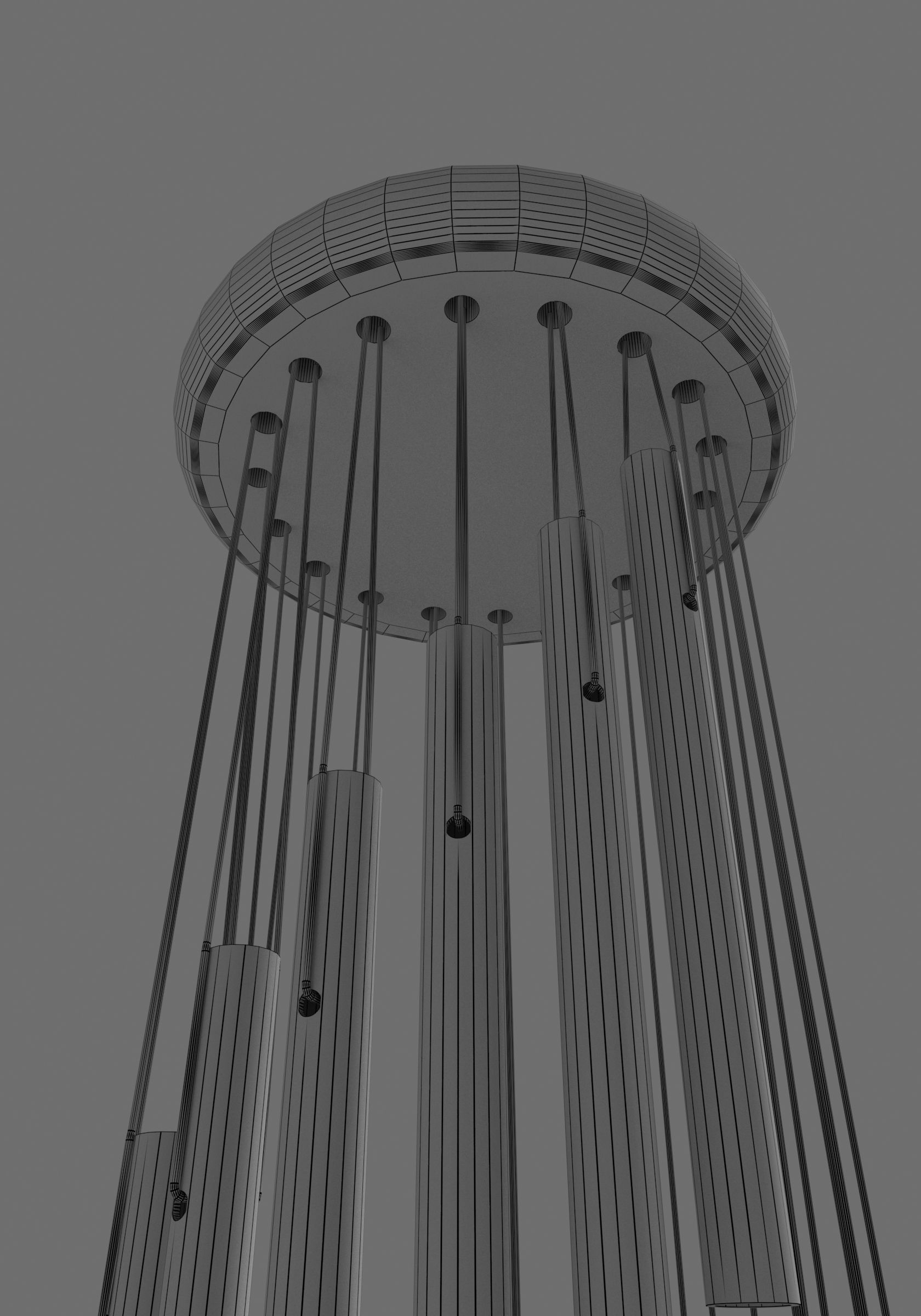 Metal Wind Chime 3D model_7