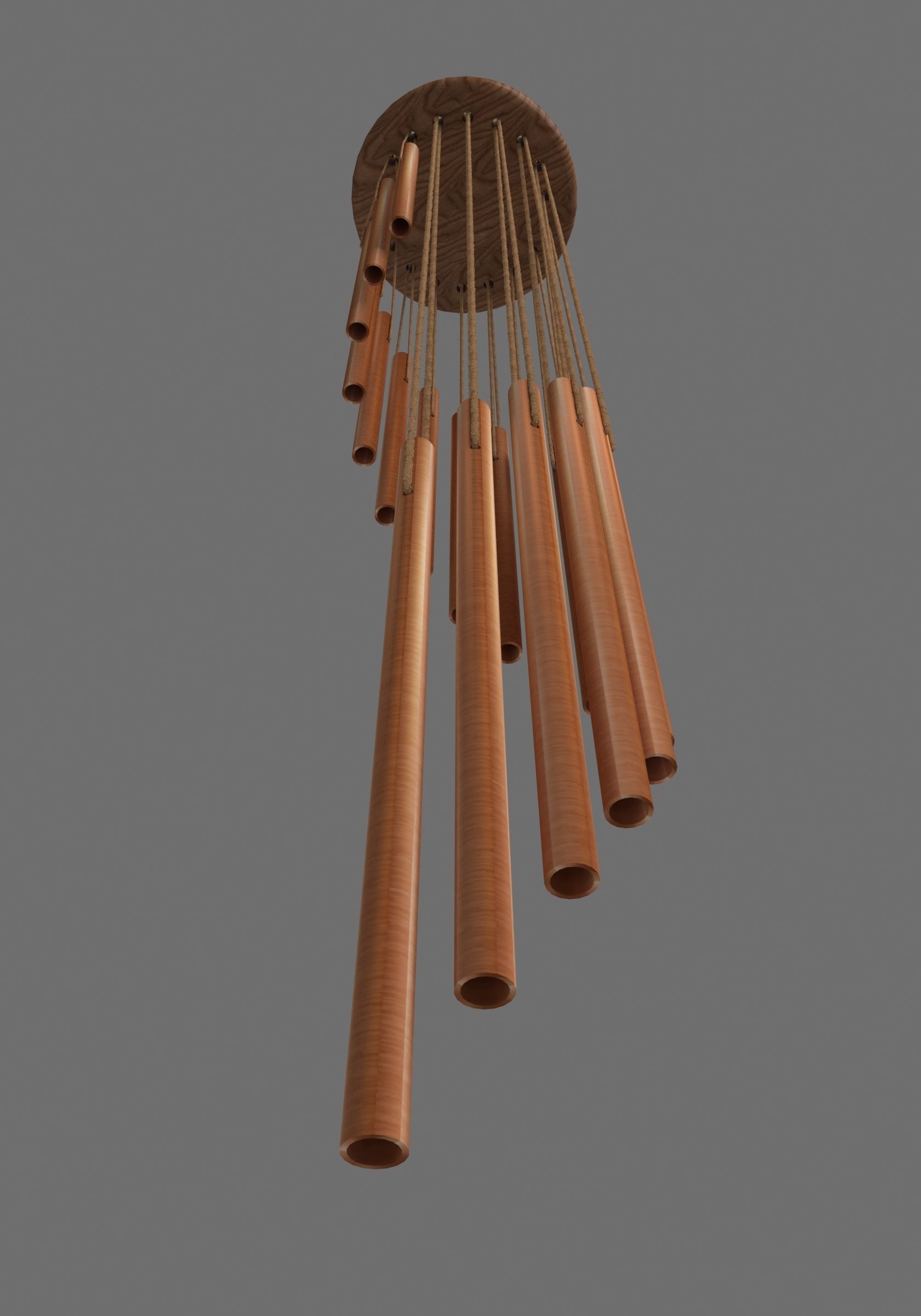 Metal Wind Chime 3D model_4